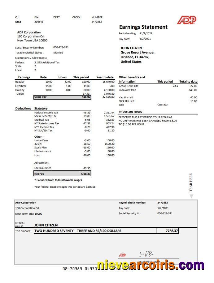 USA ADP Earnings st.  excel pdf